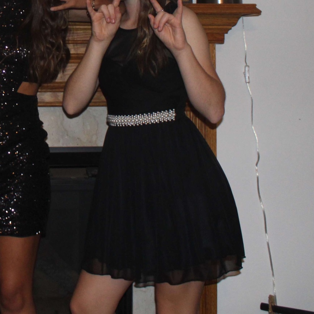 Speechless black mesh homecoming dress